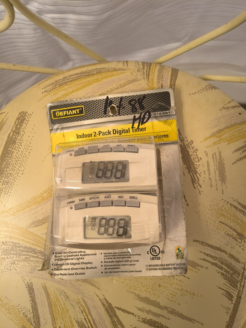 Defiant Indoor 2-Pack Digital Timer - Cream/White